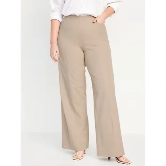 Old Navy Pixie Wide Leg Beige Khaki Pull On Stretch Twill Pants Size XL EUC - Picture 8 of 8